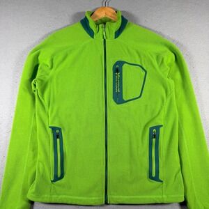 Marmot Fleece Jacket Lime Green Full Zip Pockets Women's Size L‎ Outdoors